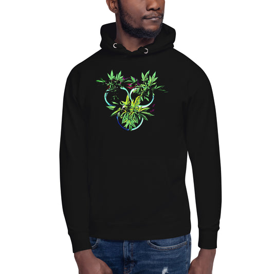 3 Blue Cannabis Pot Plants Unisex Hoodie