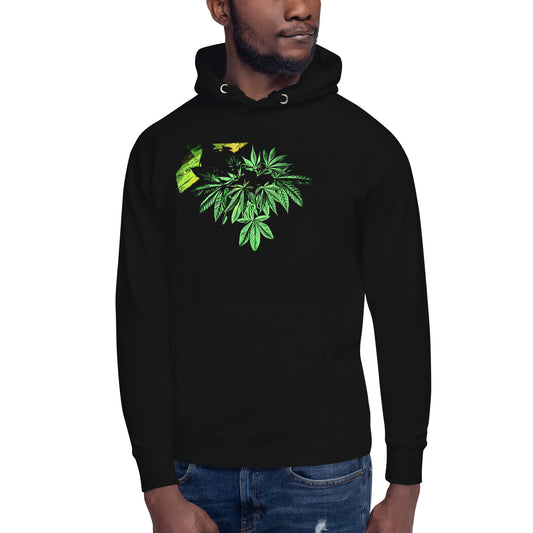 Sleeping Broad Leaf Cannabis Plant Unisex Hoodie