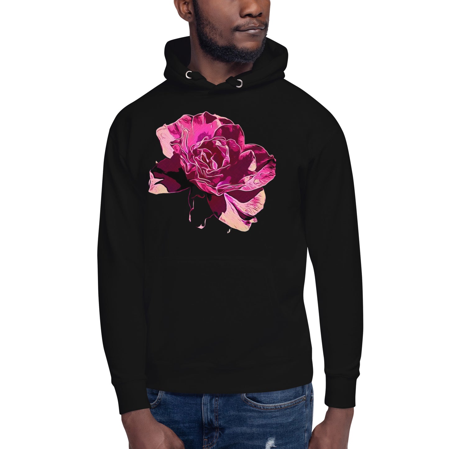 Big Pink Rose Flower Unisex Hoodie