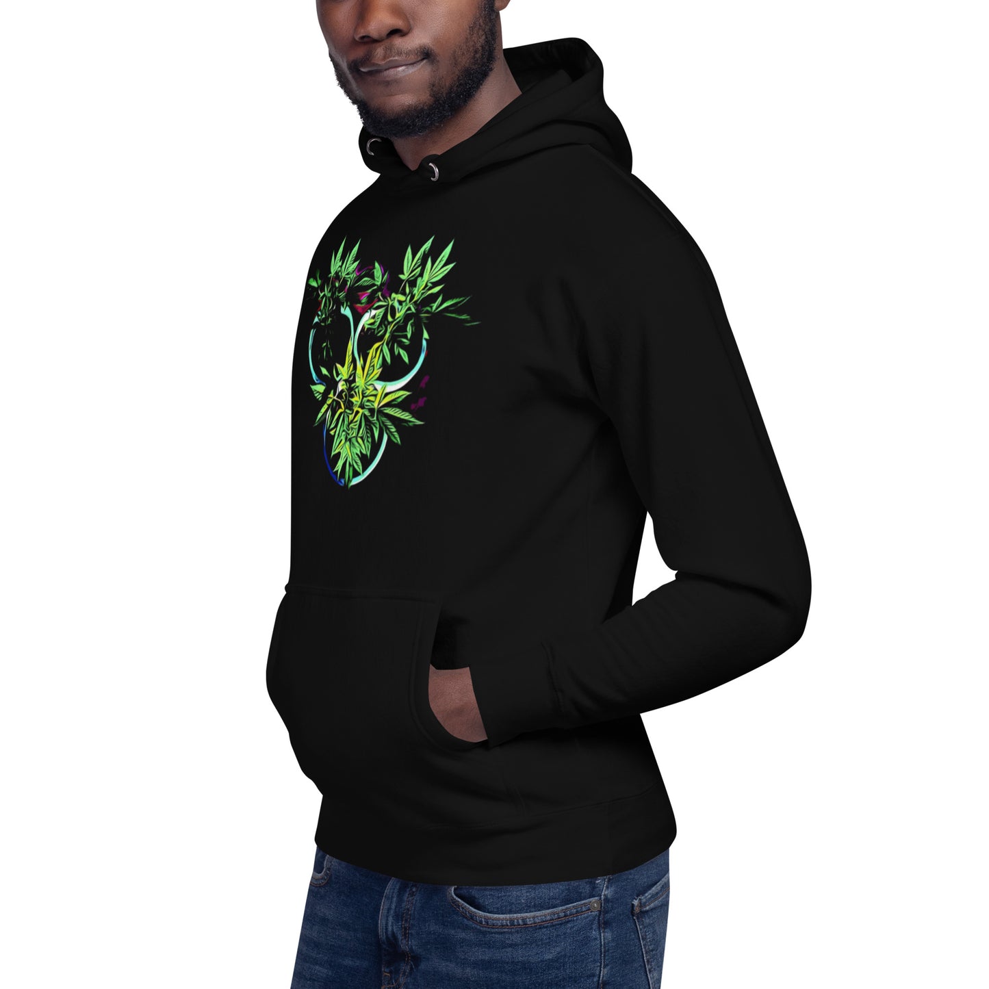 3 Blue Cannabis Pot Plants Unisex Hoodie