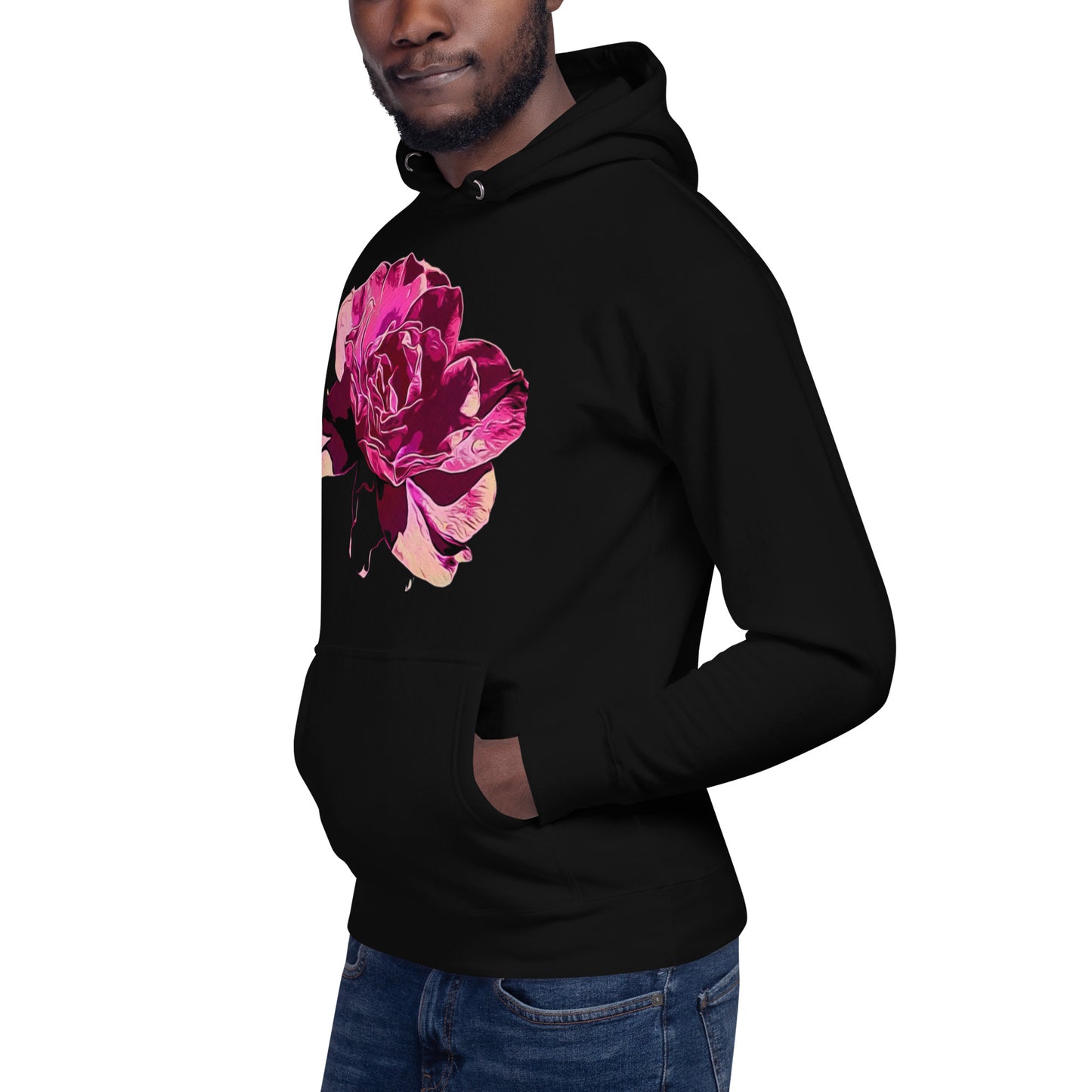 Big Pink Rose Flower Unisex Hoodie