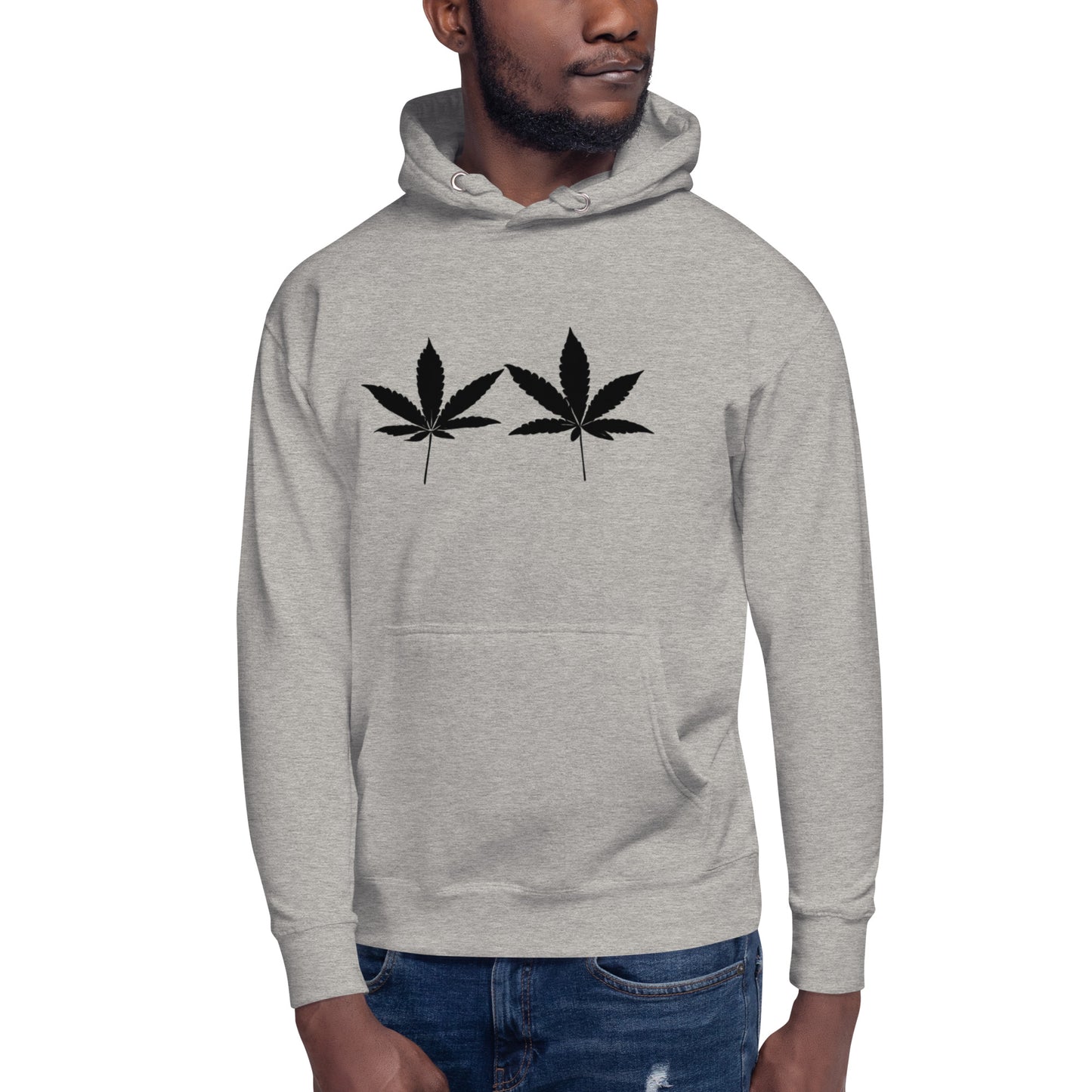Black Cannabis Leaves Unisex Hoodie