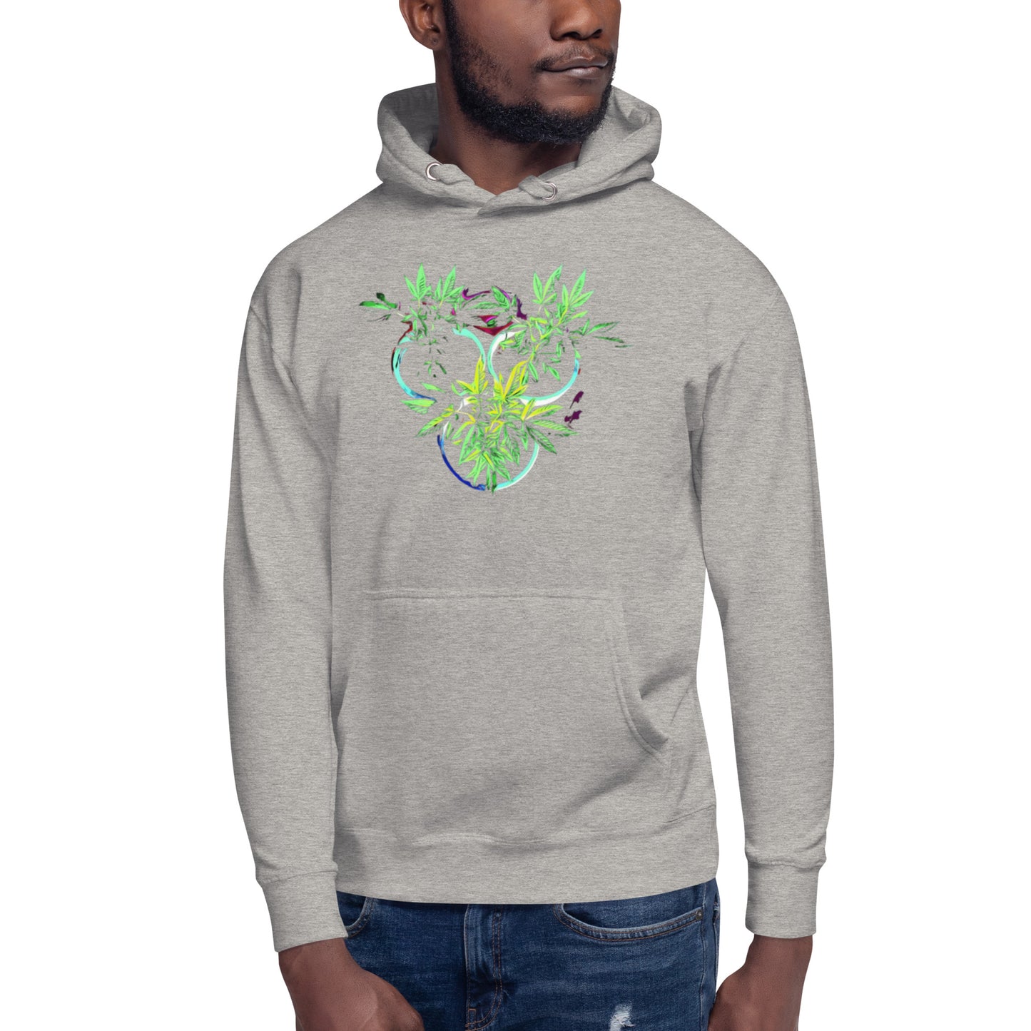 3 Blue Cannabis Pot Plants Unisex Hoodie