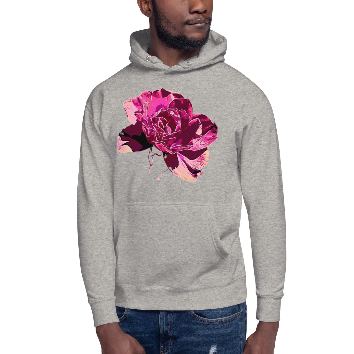 Big Pink Rose Flower Unisex Hoodie
