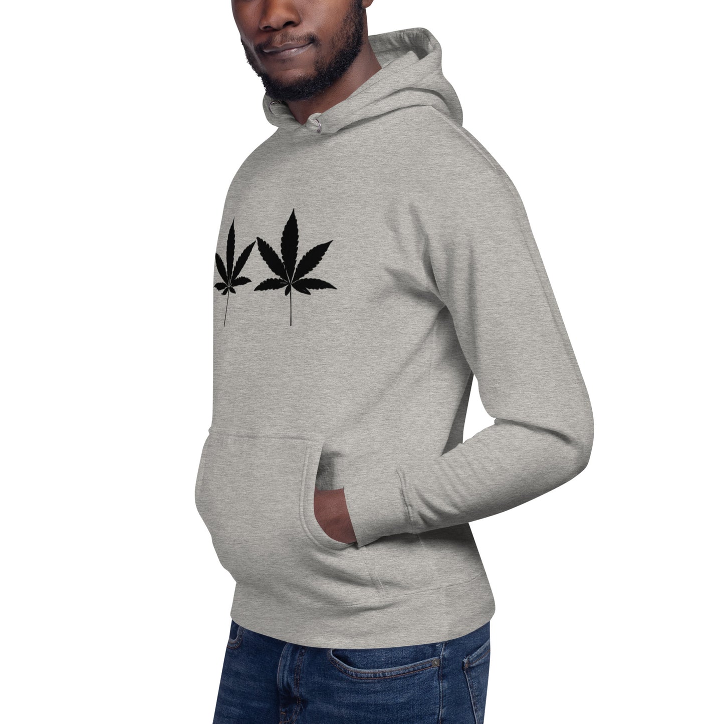 Black Cannabis Leaves Unisex Hoodie