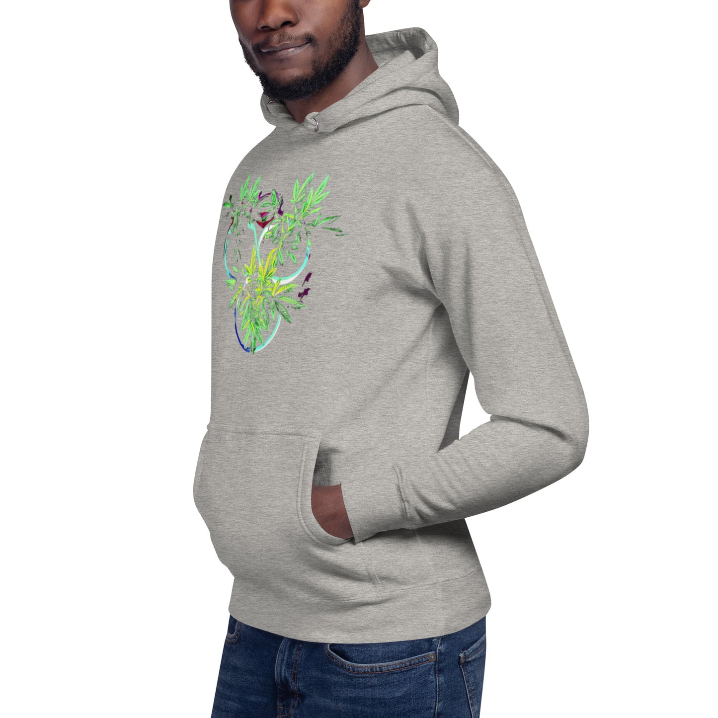 3 Blue Cannabis Pot Plants Unisex Hoodie