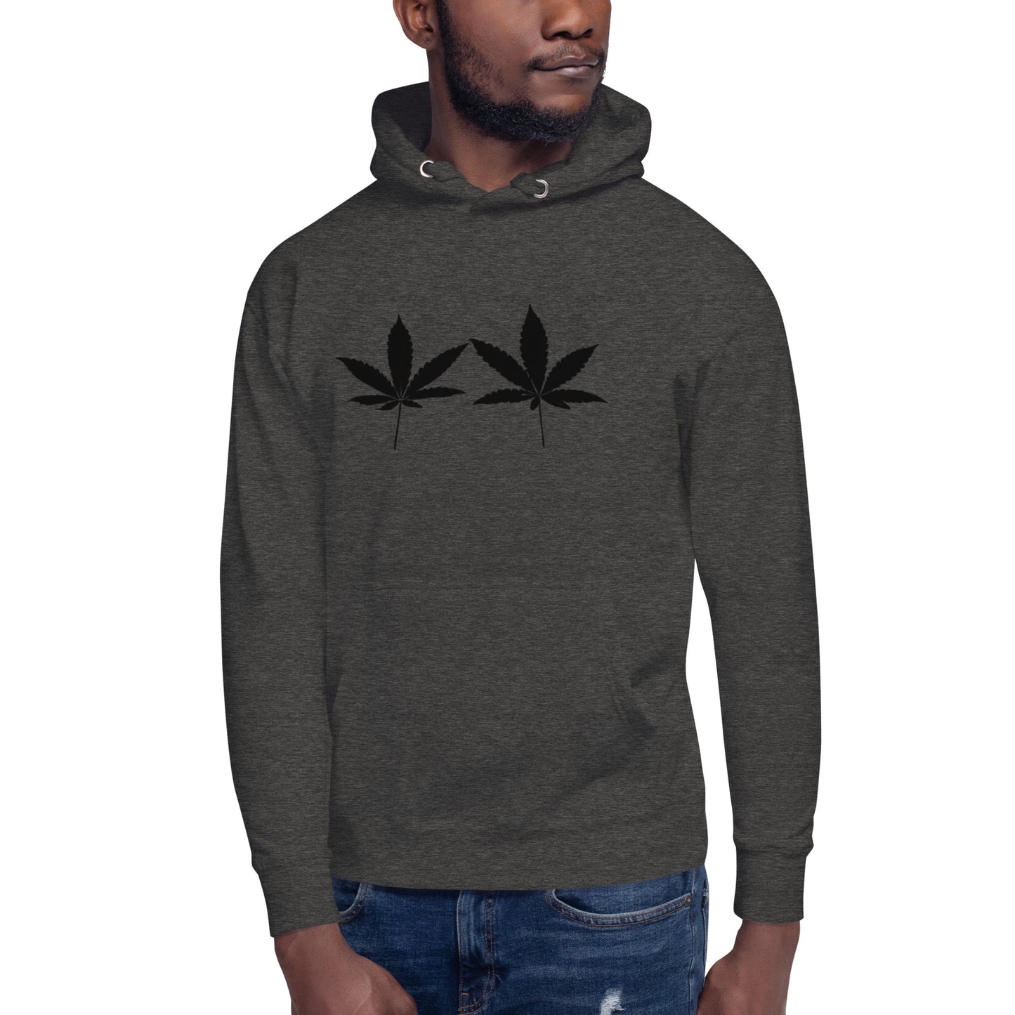 Black Cannabis Leaves Unisex Hoodie