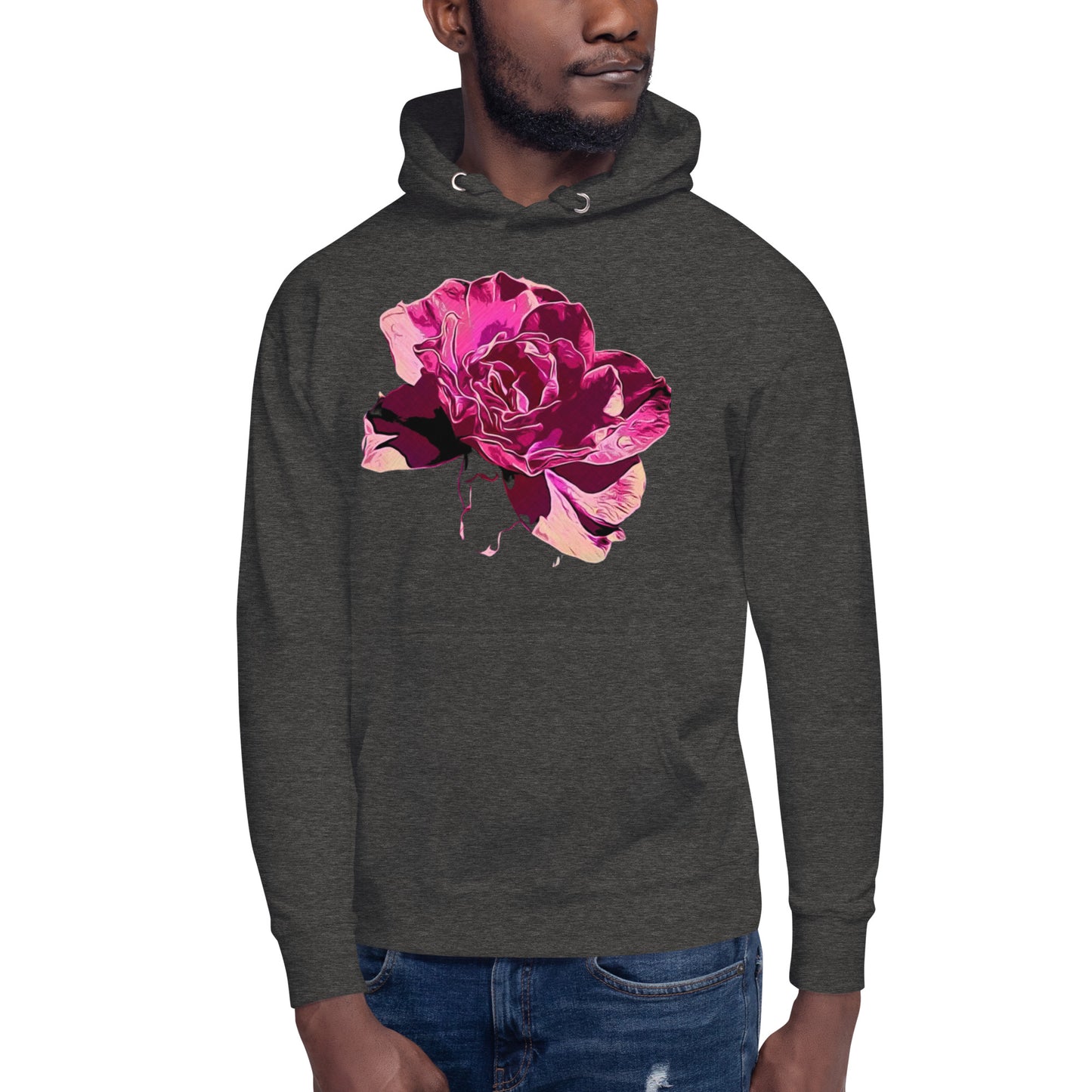 Big Pink Rose Flower Unisex Hoodie