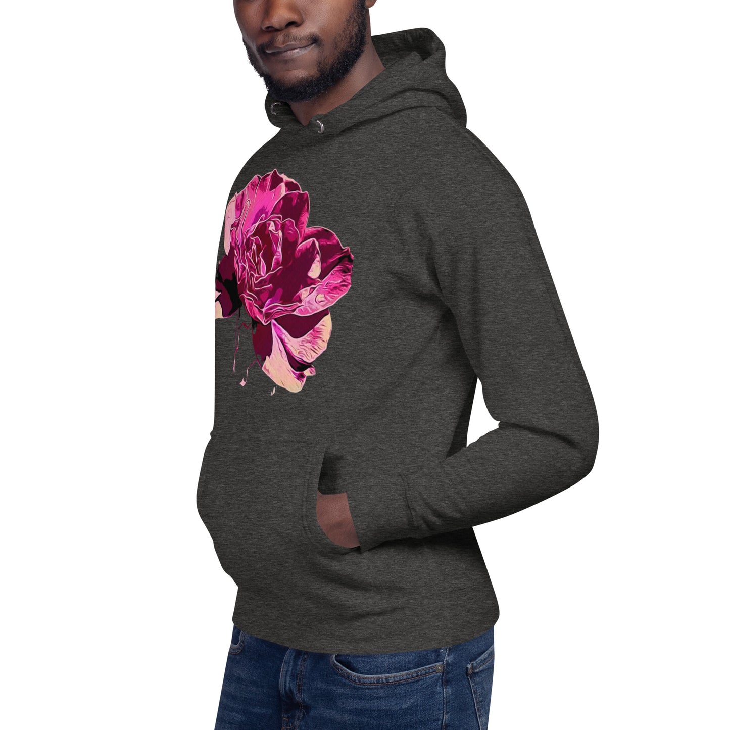 Big Pink Rose Flower Unisex Hoodie