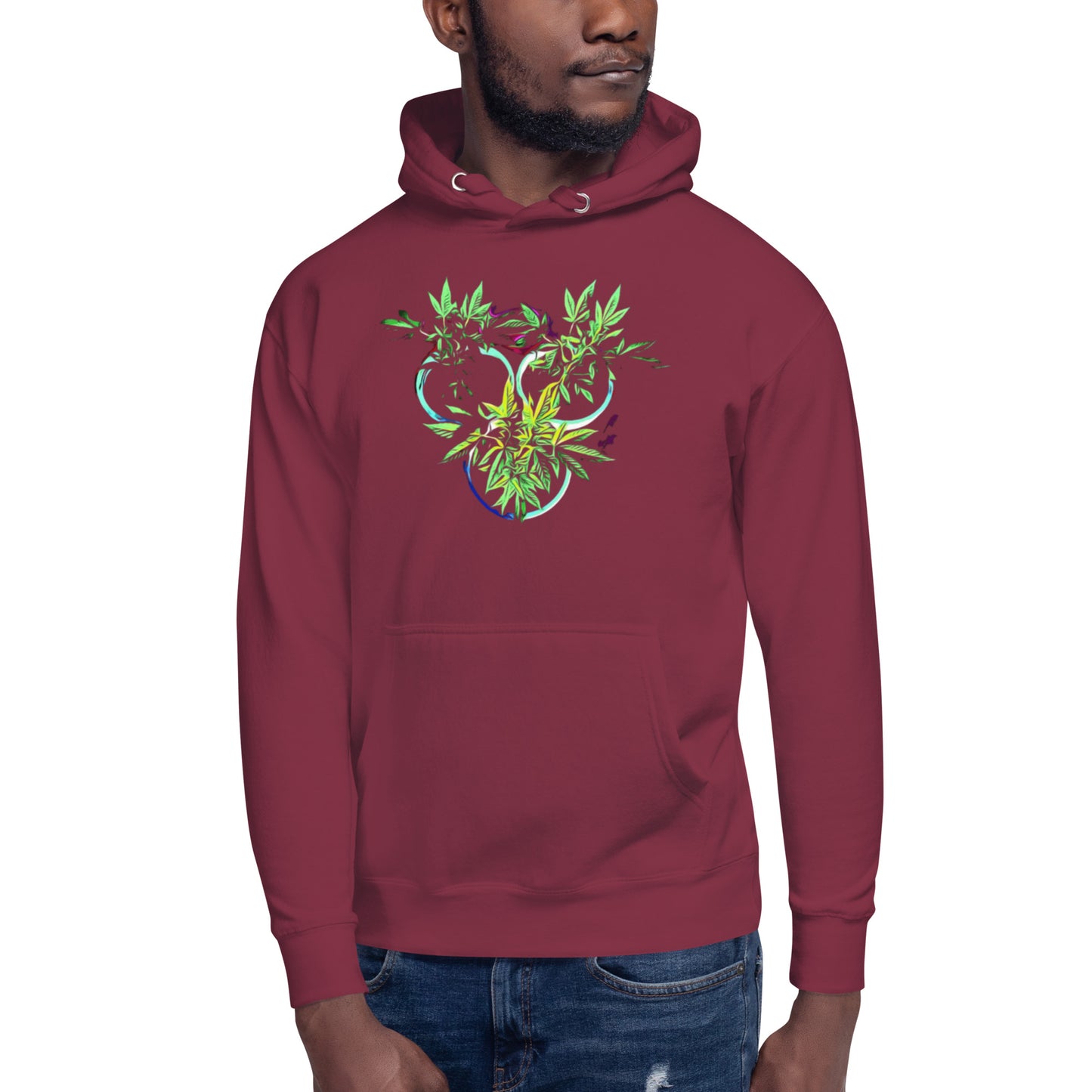 3 Blue Cannabis Pot Plants Unisex Hoodie