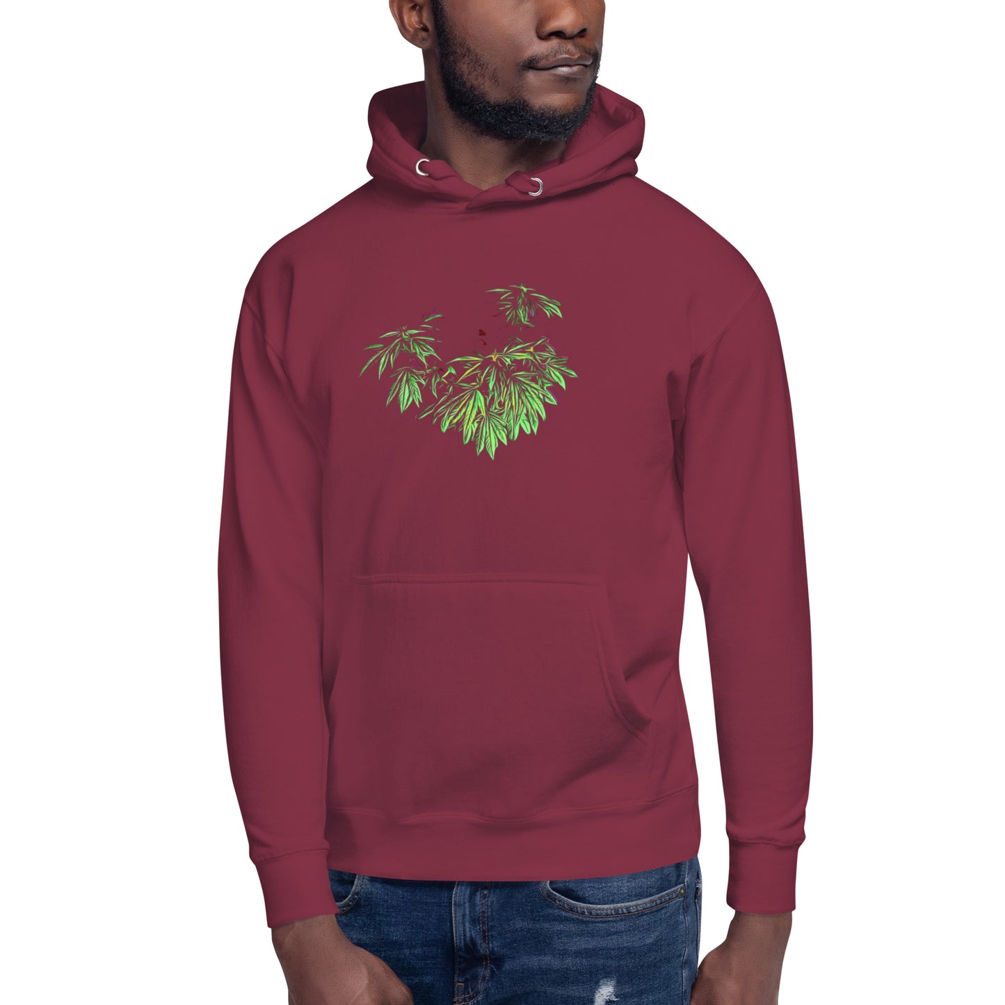 Heart Shaped Cannabis Plant Unisex Hoodie
