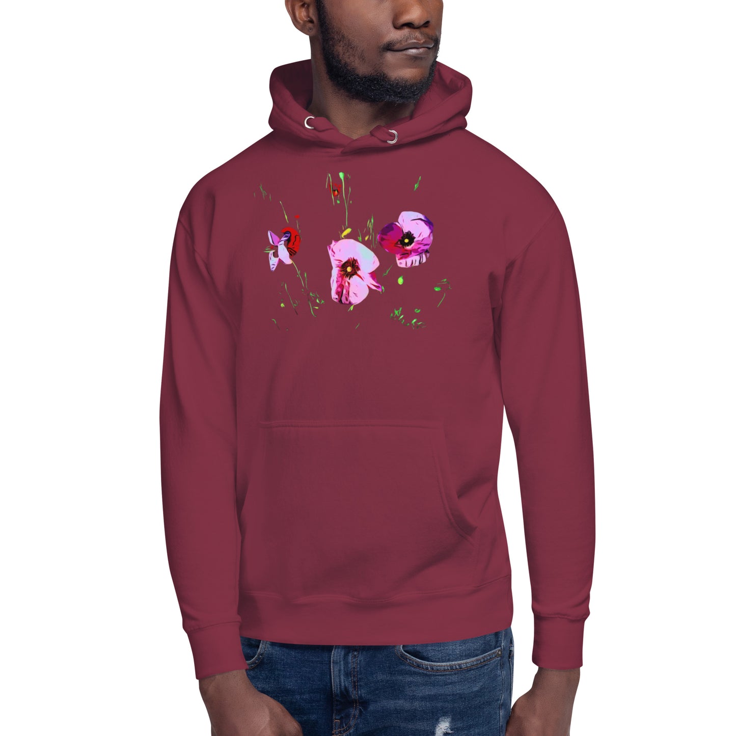 Field of Pink Poppy Flowers Unisex Hoodie