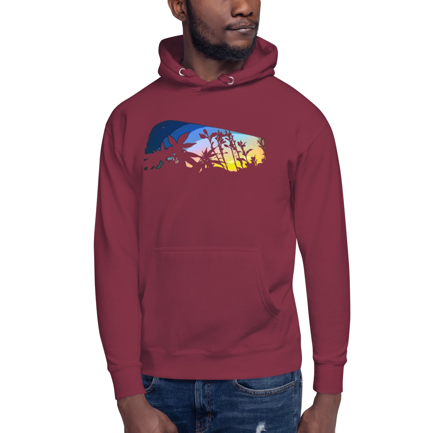 Cannabis and Starflower Moon Unisex Hoodie
