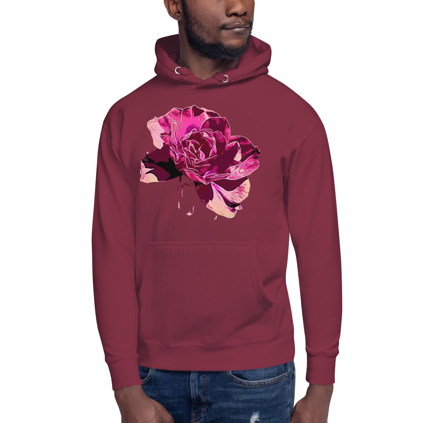 Big Pink Rose Flower Unisex Hoodie