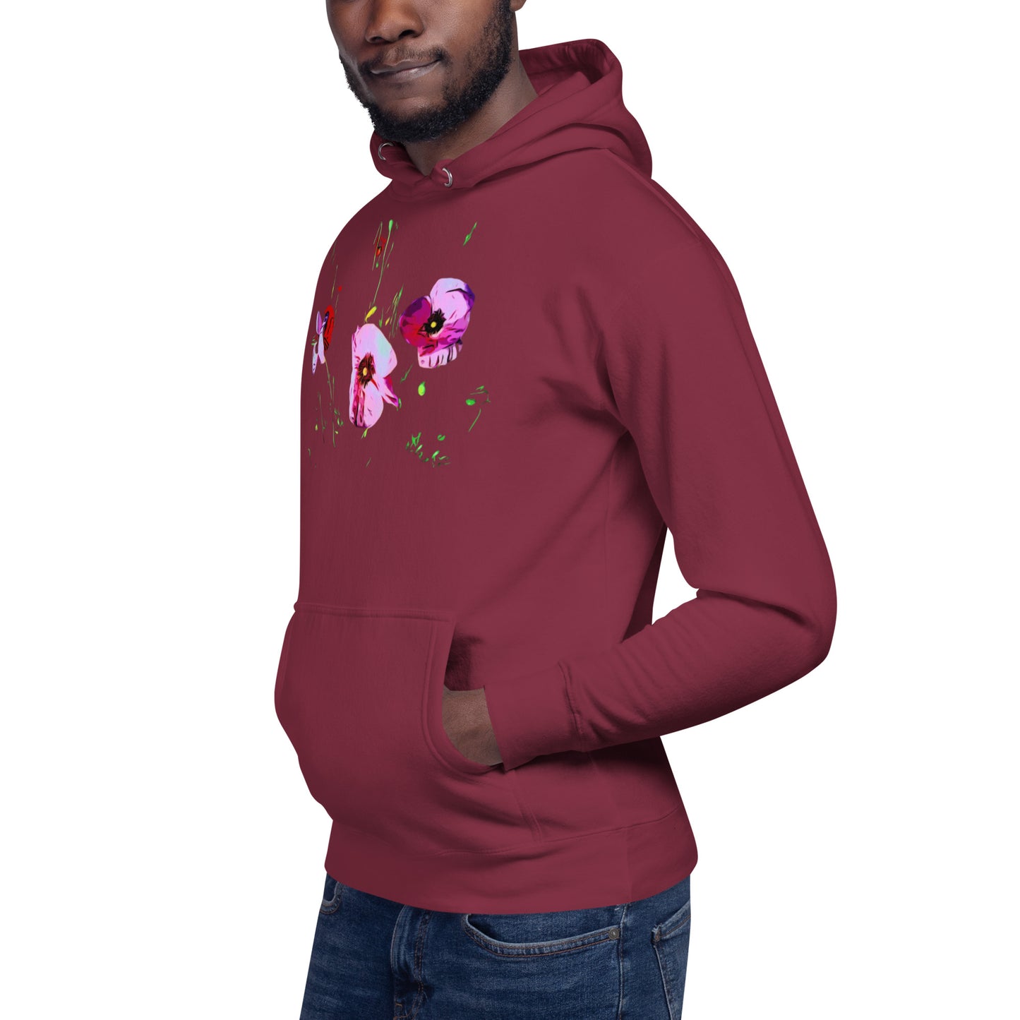 Field of Pink Poppy Flowers Unisex Hoodie