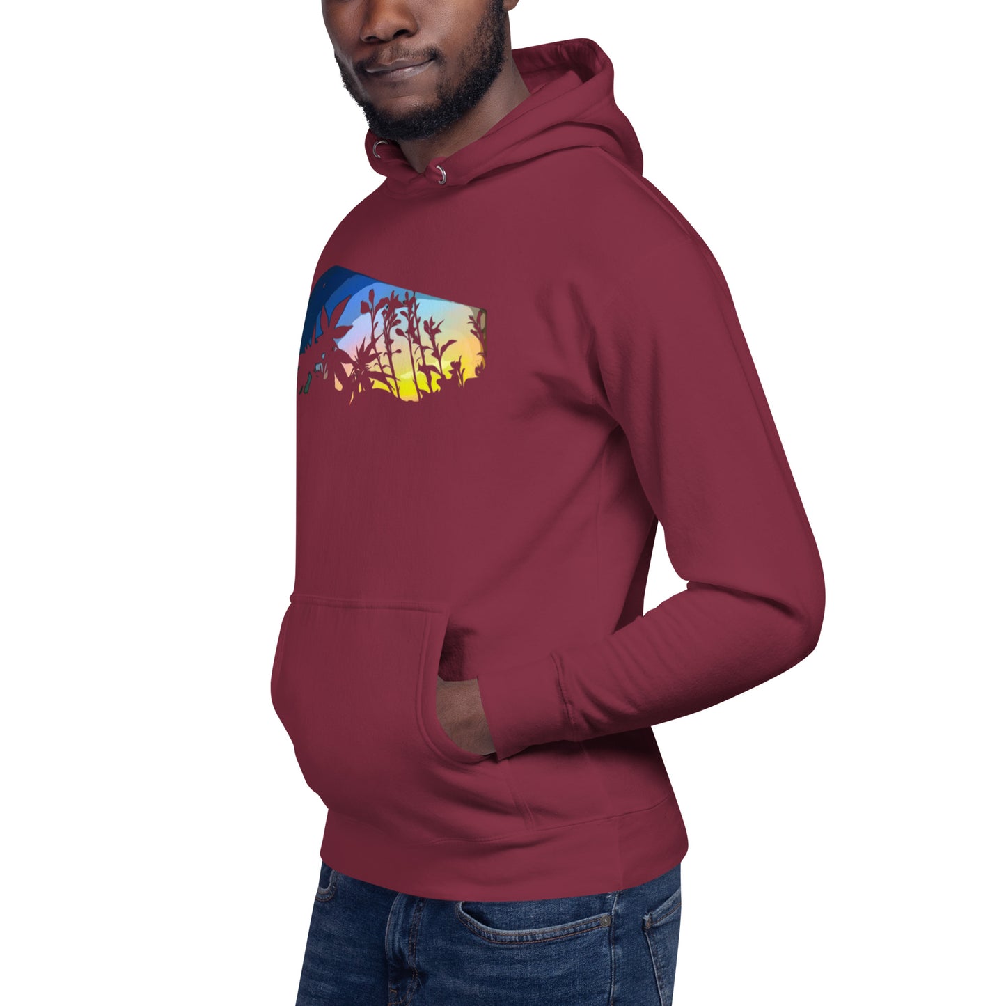 Cannabis and Starflower Moon Unisex Hoodie