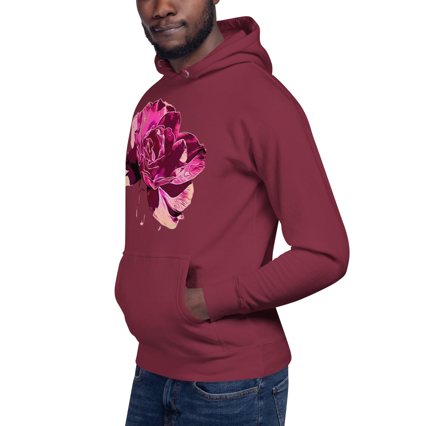 Big Pink Rose Flower Unisex Hoodie