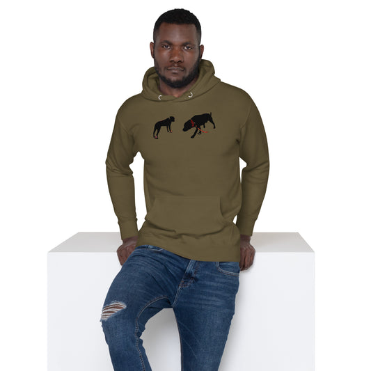 Circling Dogs Unisex Hoodie