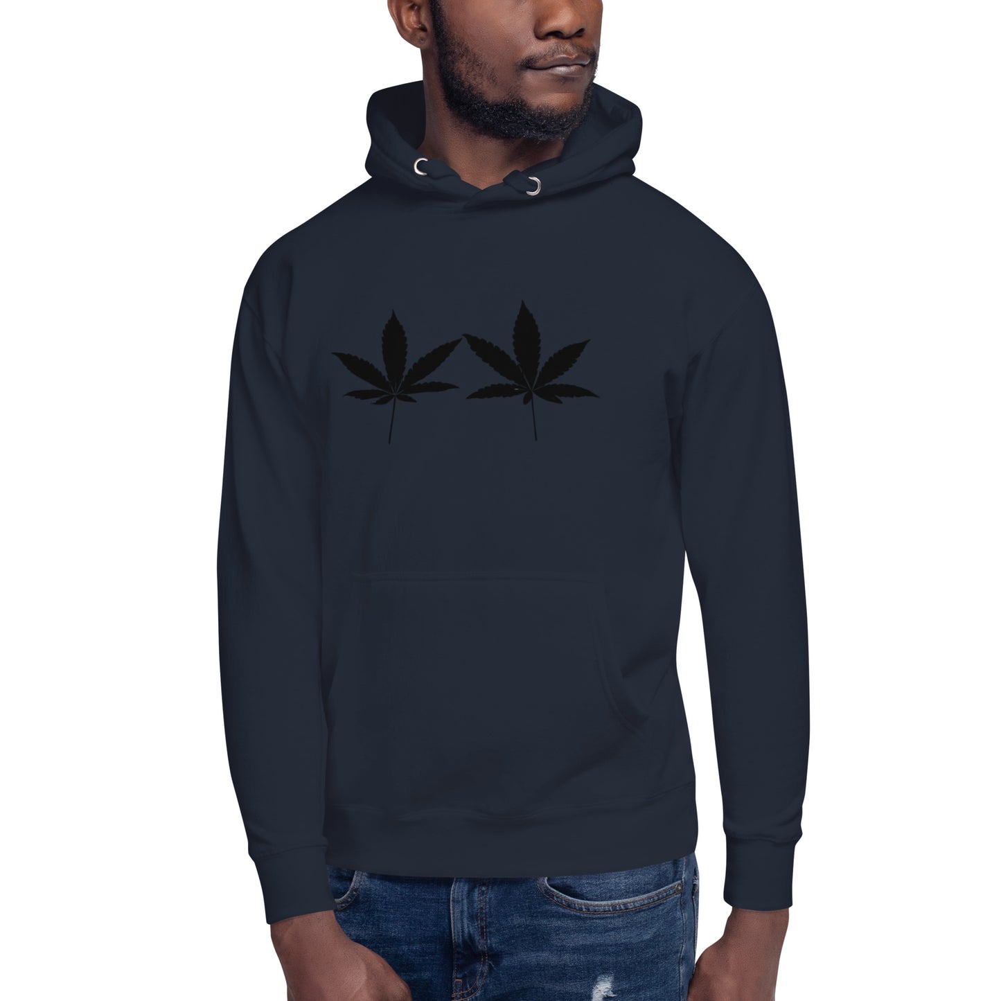 Black Cannabis Leaves Unisex Hoodie