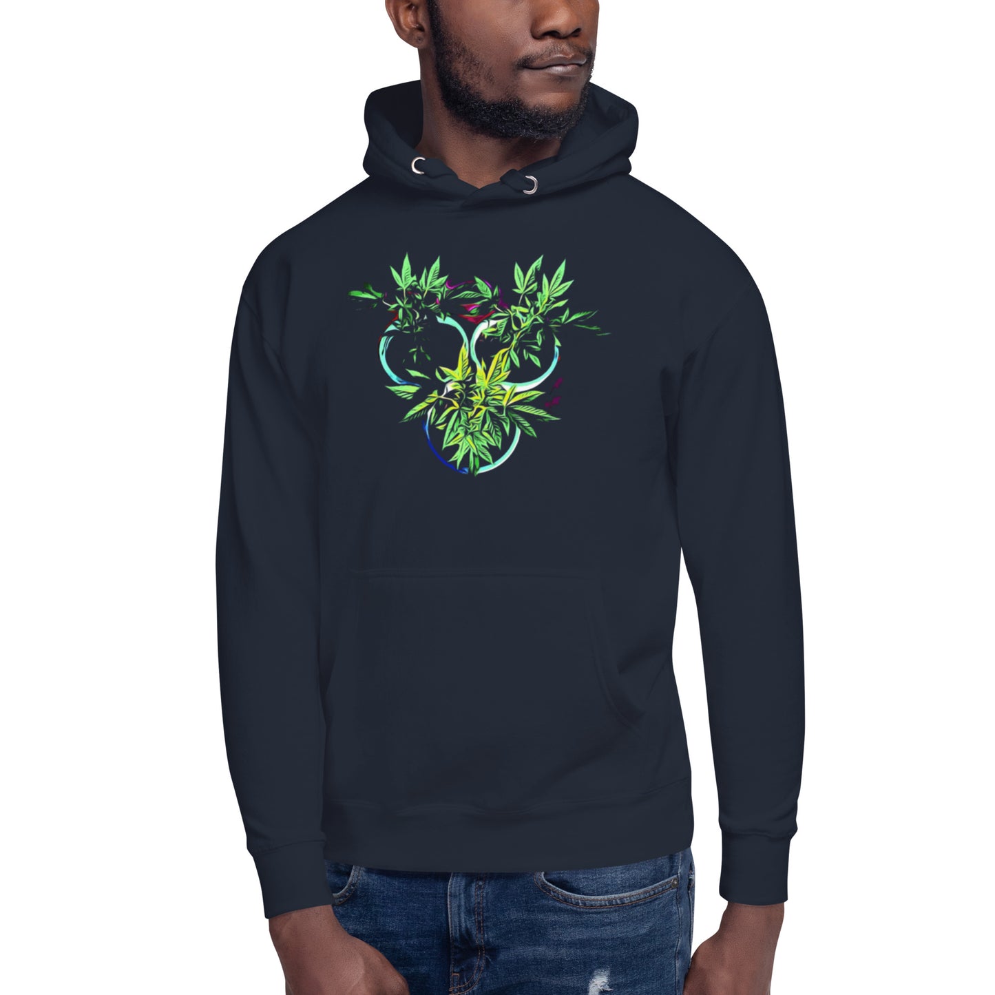 3 Blue Cannabis Pot Plants Unisex Hoodie