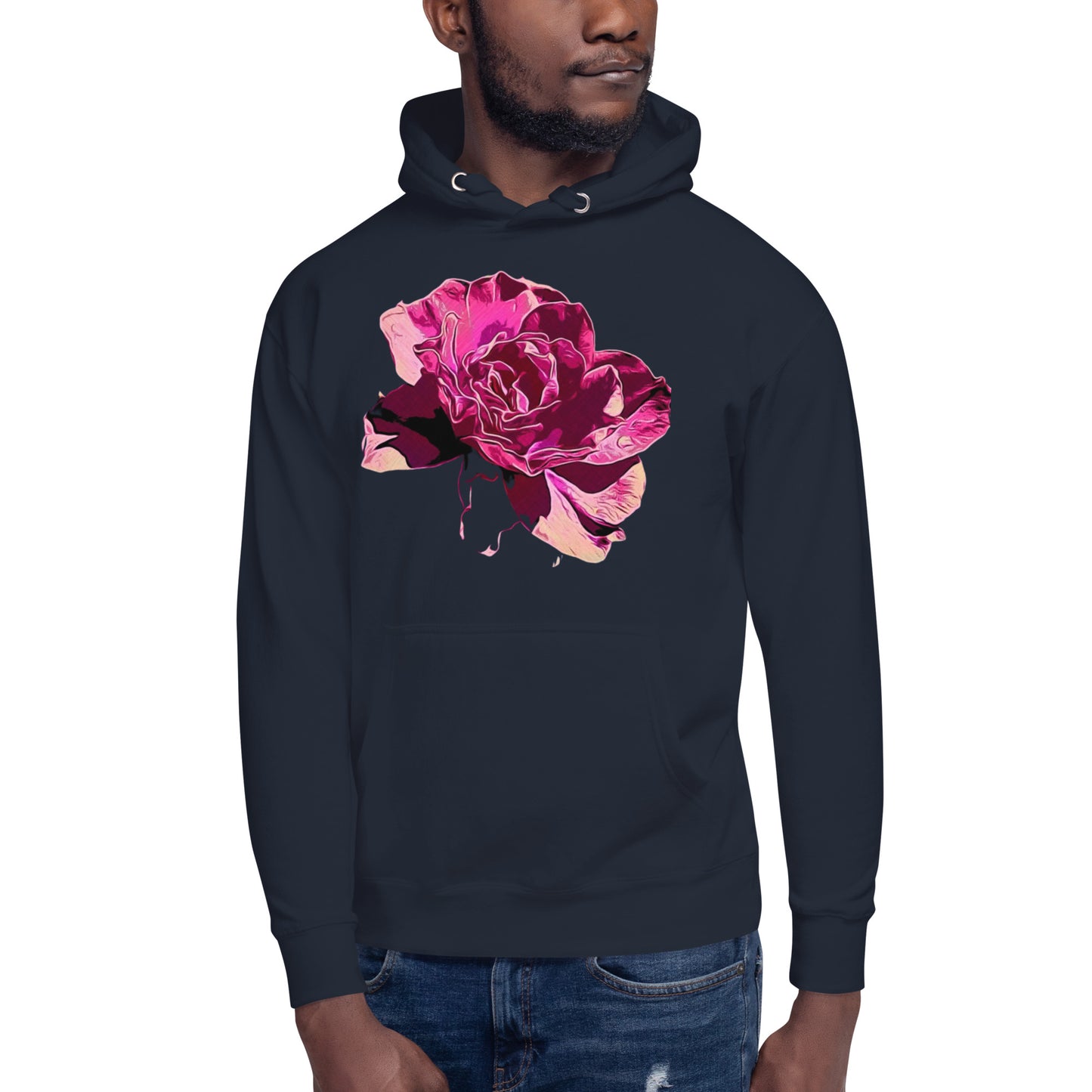 Big Pink Rose Flower Unisex Hoodie