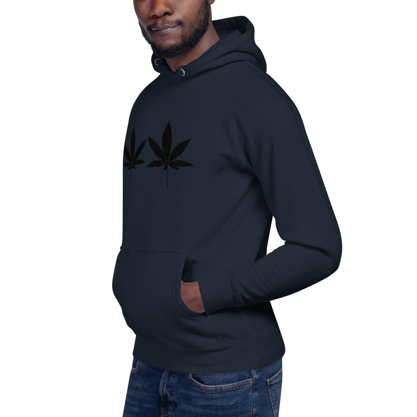 Black Cannabis Leaves Unisex Hoodie