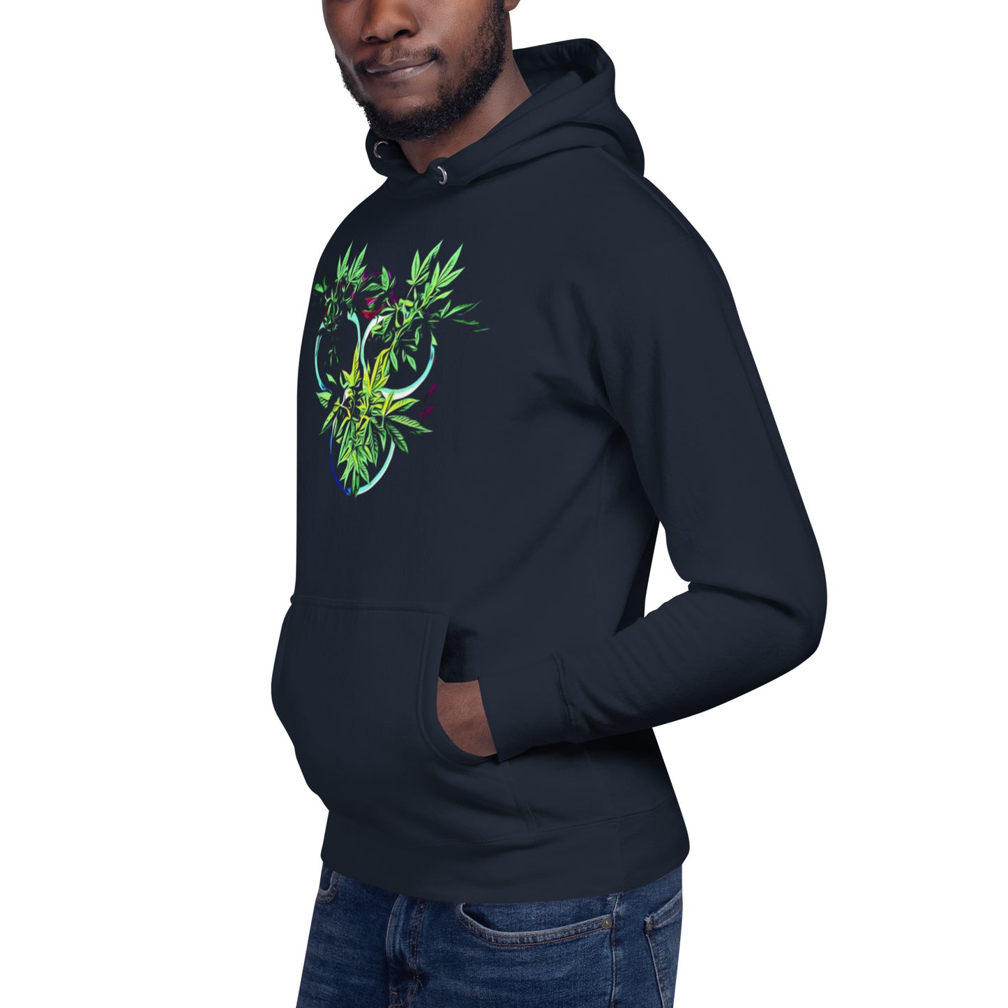 3 Blue Cannabis Pot Plants Unisex Hoodie