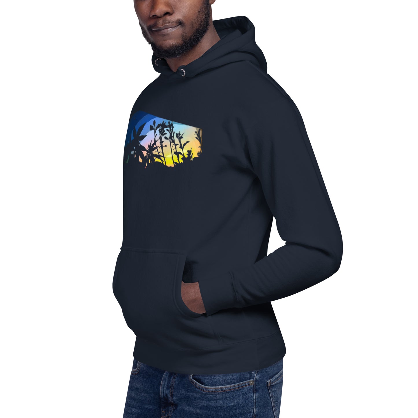 Cannabis and Starflower Moon Unisex Hoodie