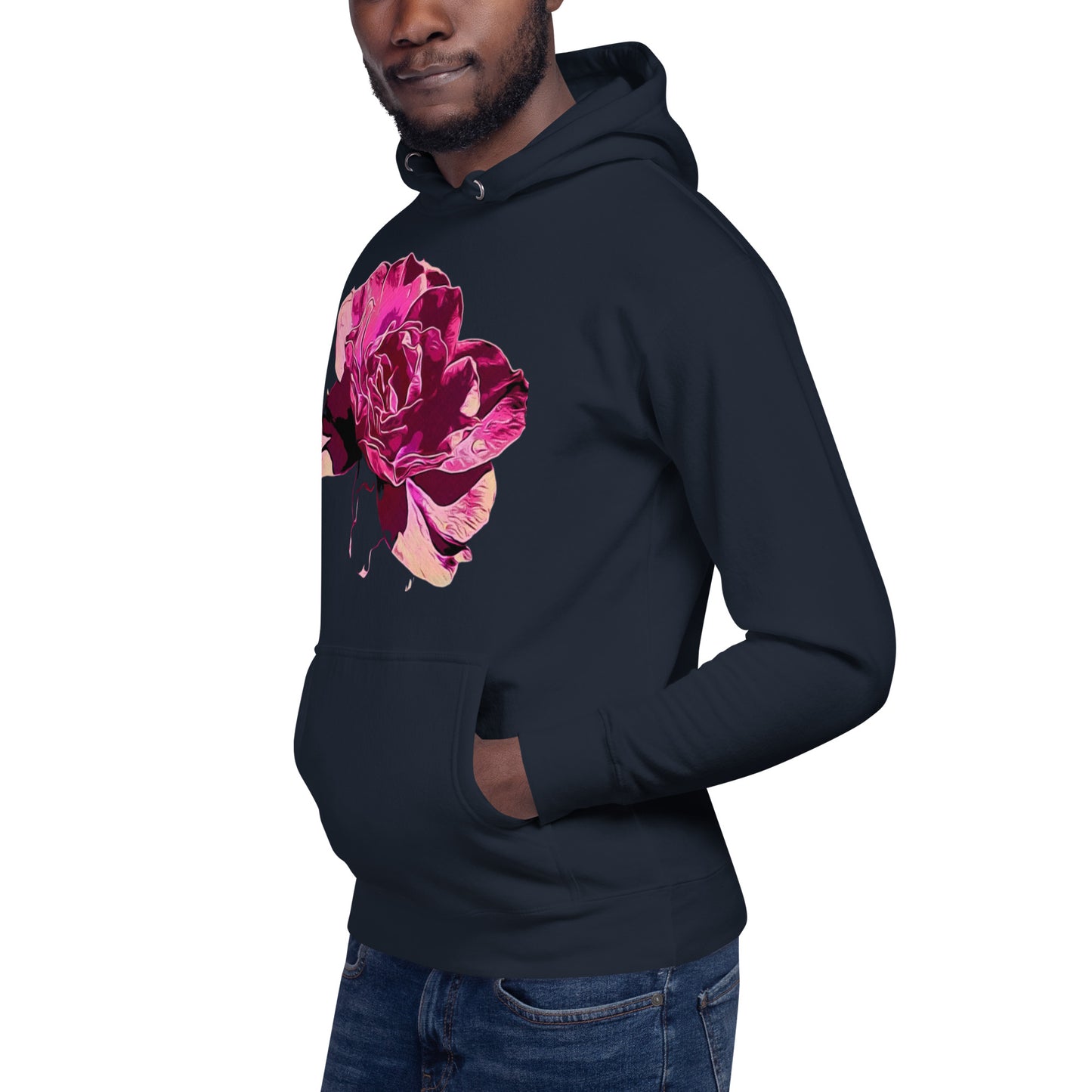 Big Pink Rose Flower Unisex Hoodie