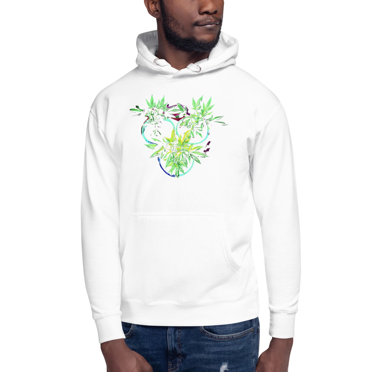 3 Blue Cannabis Pot Plants Unisex Hoodie