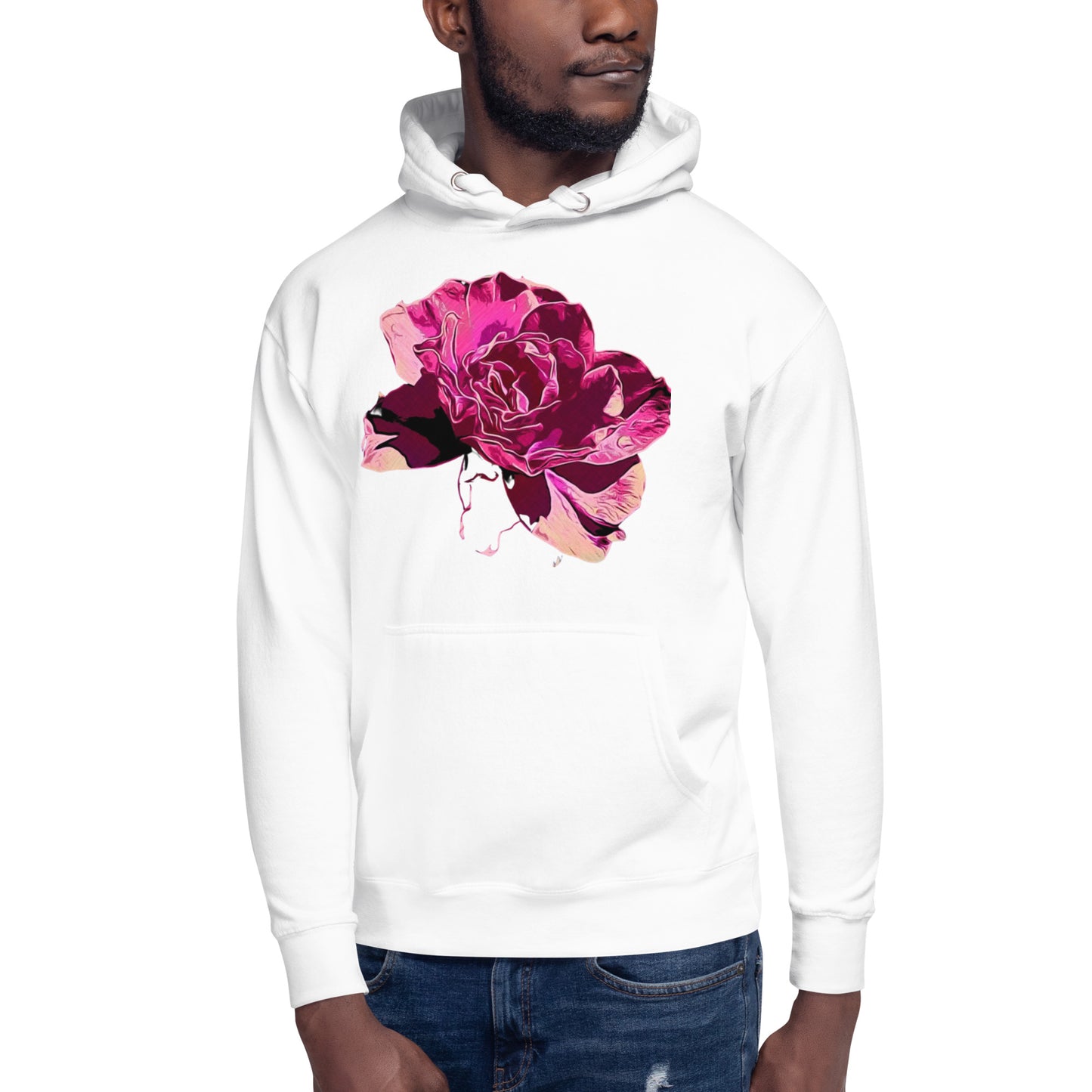 Big Pink Rose Flower Unisex Hoodie