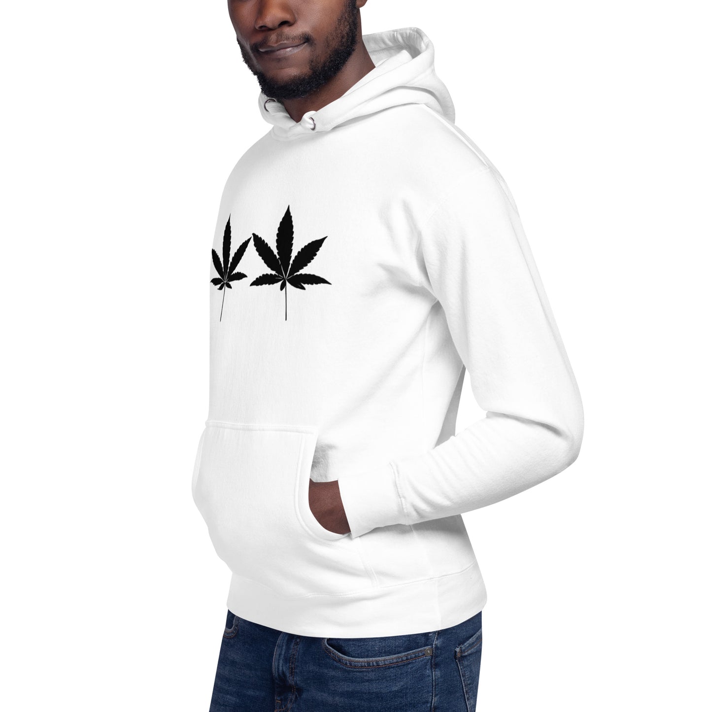 Black Cannabis Leaves Unisex Hoodie