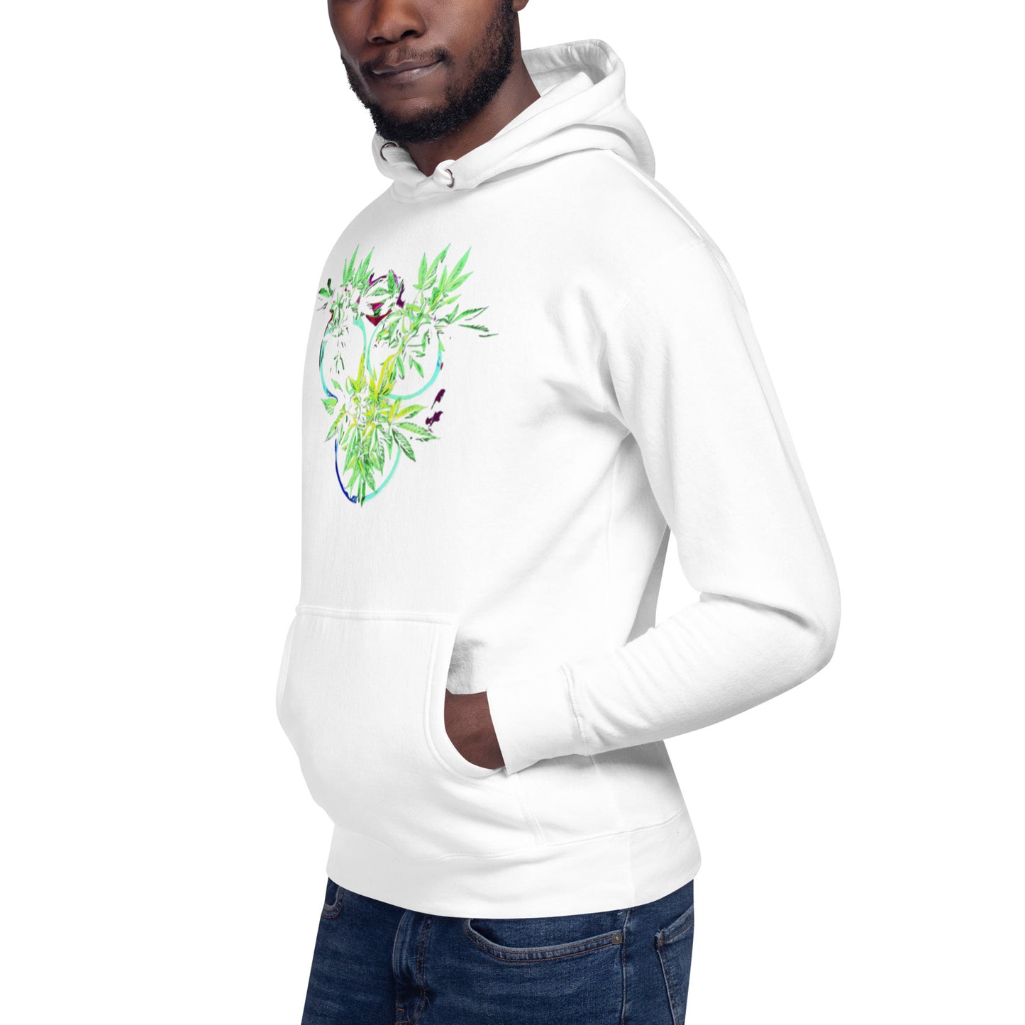 3 Blue Cannabis Pot Plants Unisex Hoodie