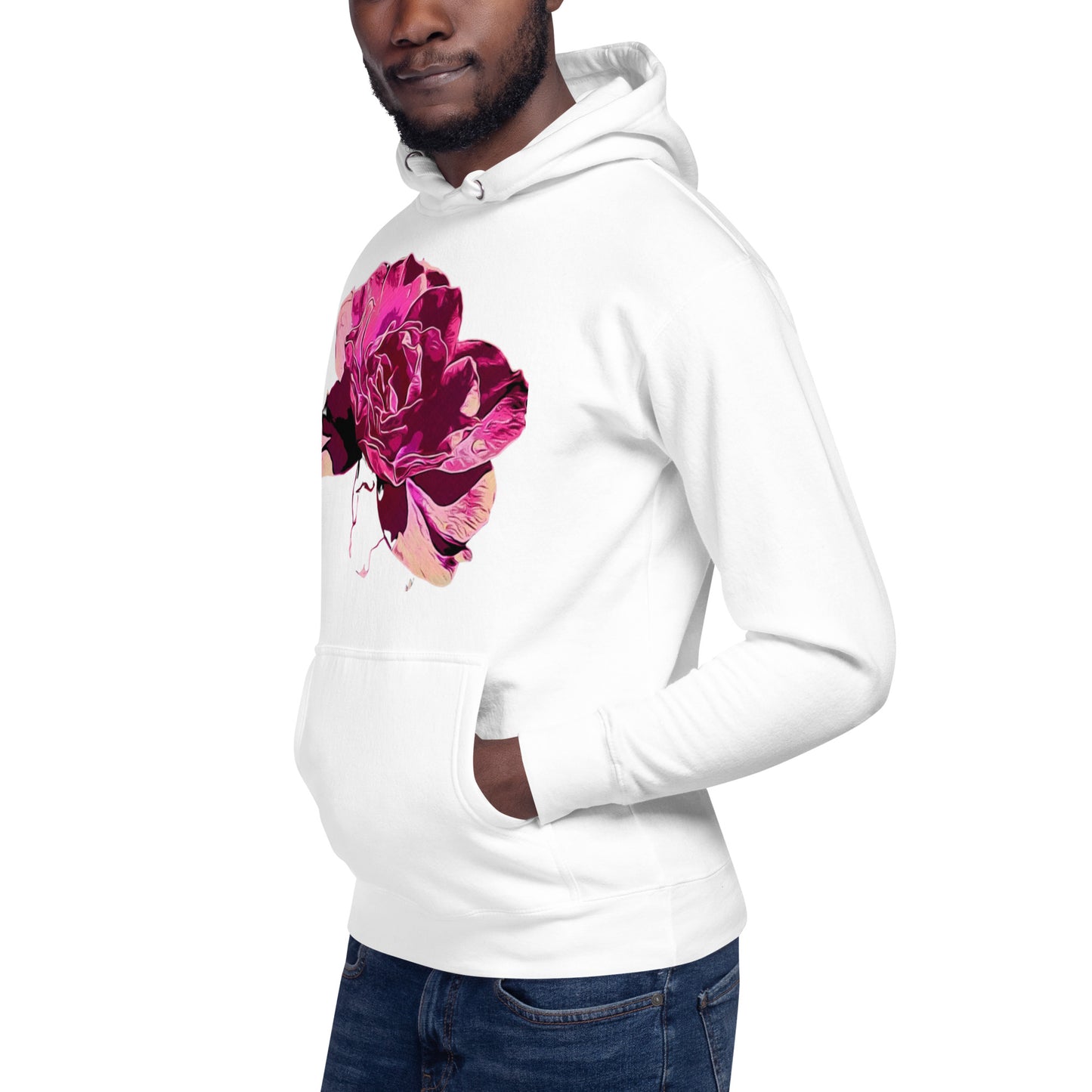 Big Pink Rose Flower Unisex Hoodie