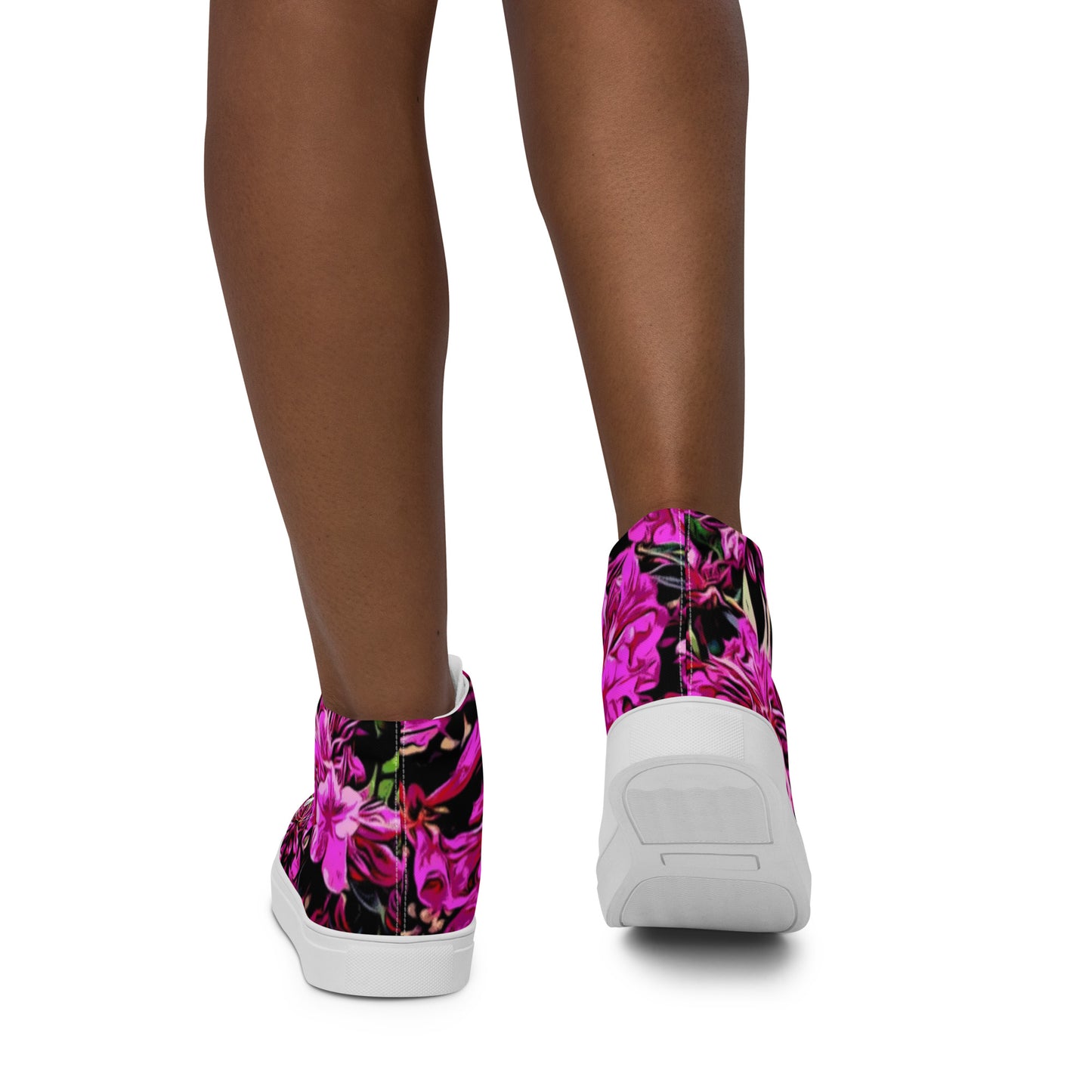 Pink Azalea Flowers Women’s high top canvas shoes