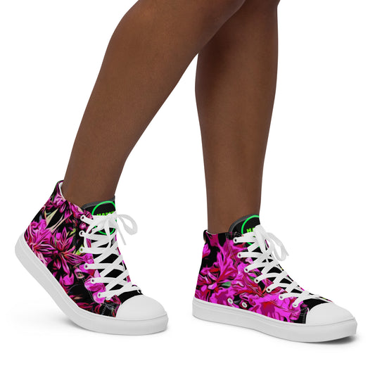 Pink Azalea Flowers Women’s high top canvas shoes