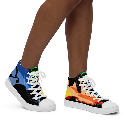 Orchid Sunset Women’s high top canvas shoes